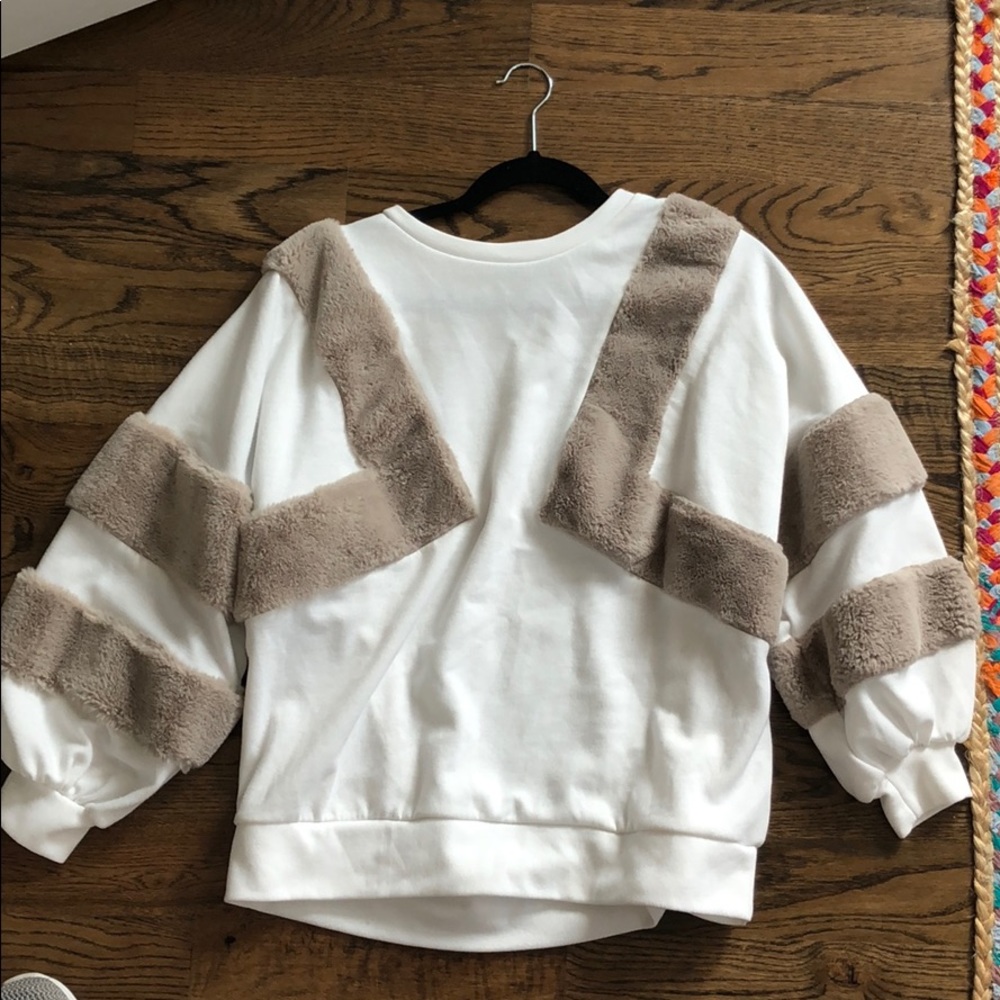 Zara fur sweatshirt